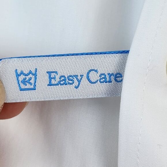 🩵NWT Croft & Barrow White Easy Care Slim Fit Buttoned Shirt Neck 16.5 - Picture 6 of 8